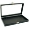 Black Glass Top Jewelry Case w/ Black Velvet Display Insert (Single metal latch)
